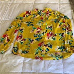 Rose olive Floral blouse sz xl
